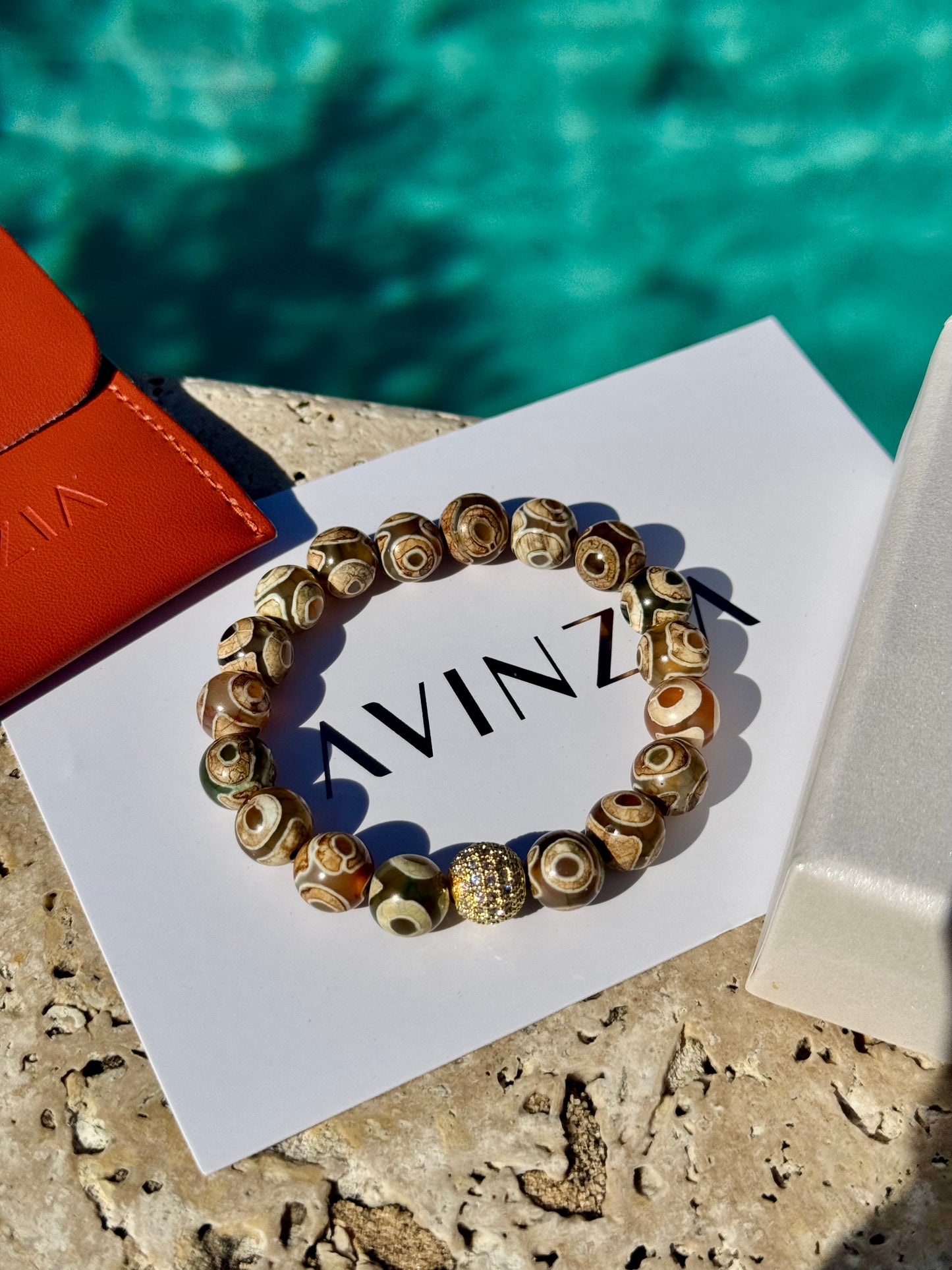 Tibetan Fern Eye Agate Bracelet