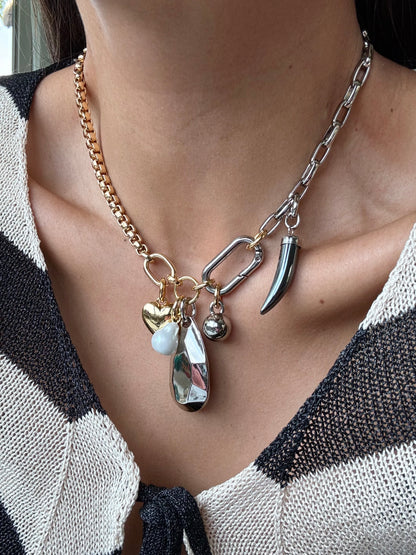 Multi Charms Lariat Necklace