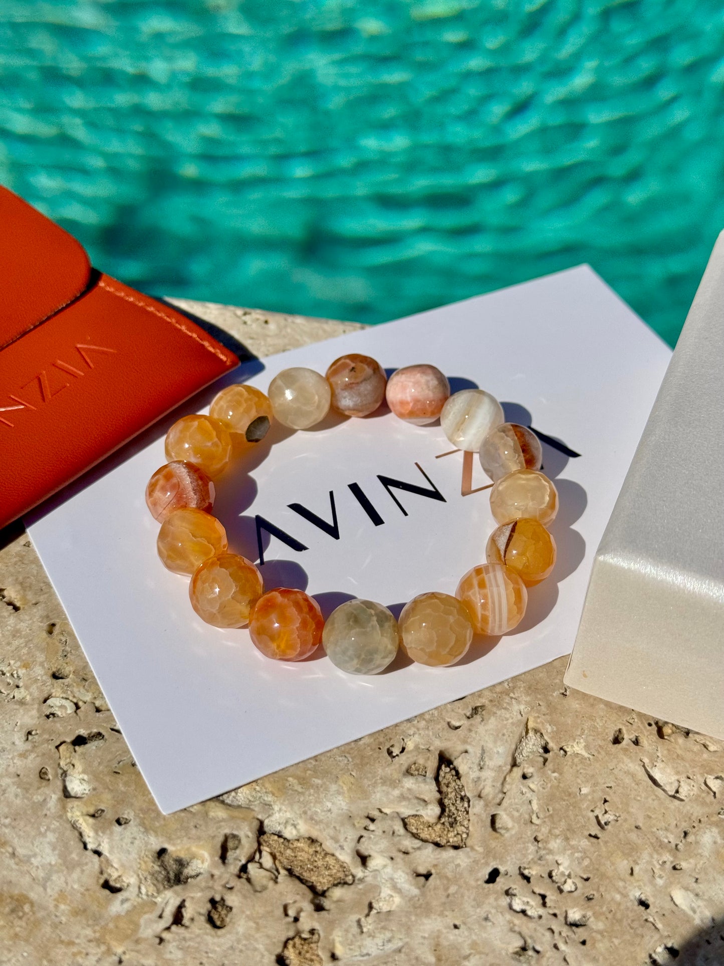 Faceted Crackle Agate Bracelet