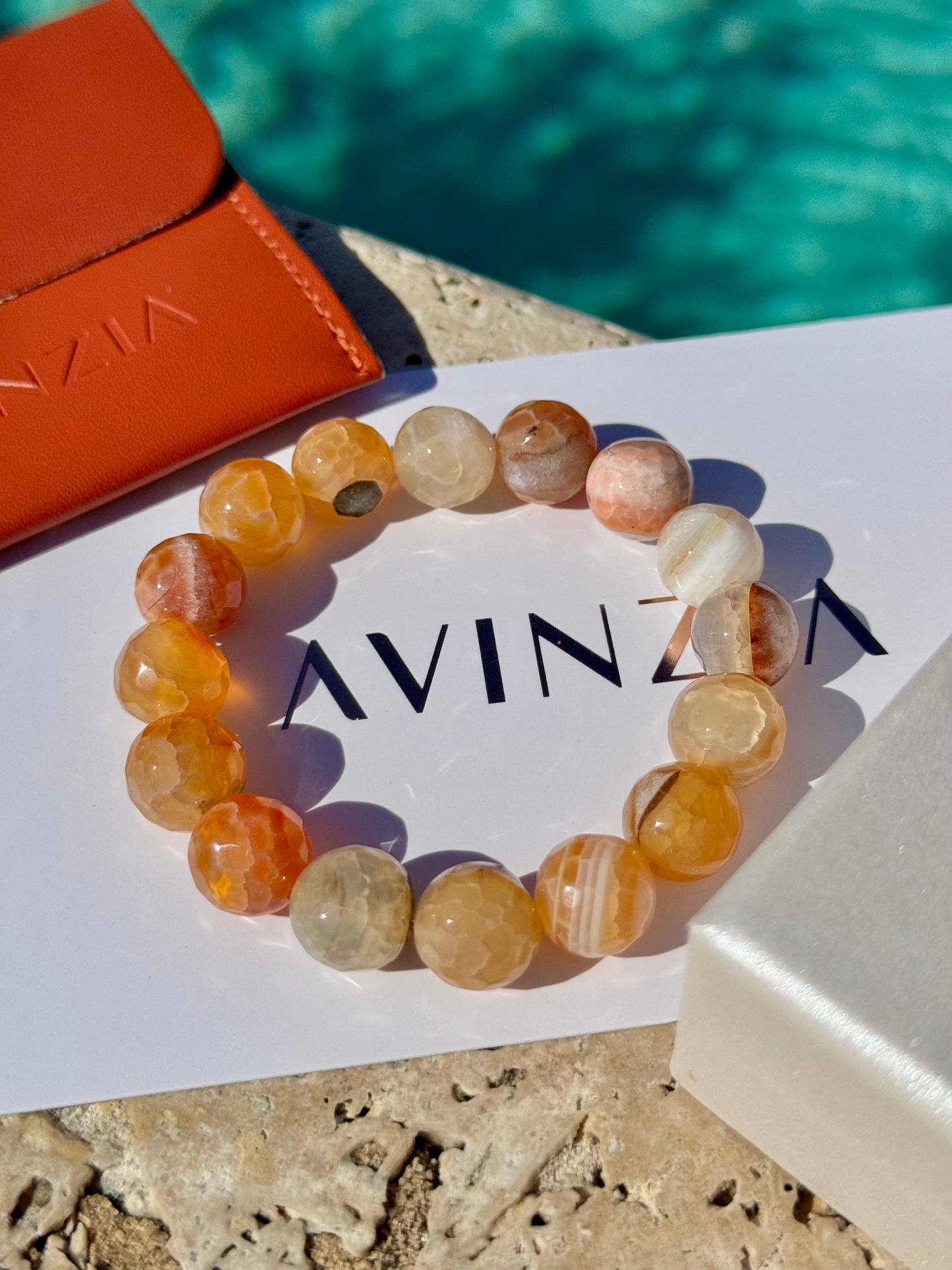 Faceted Crackle Agate Bracelet