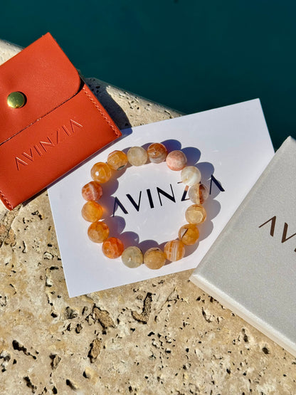 Faceted crackle agate bracelet, versatile style – AVINZIA Florida