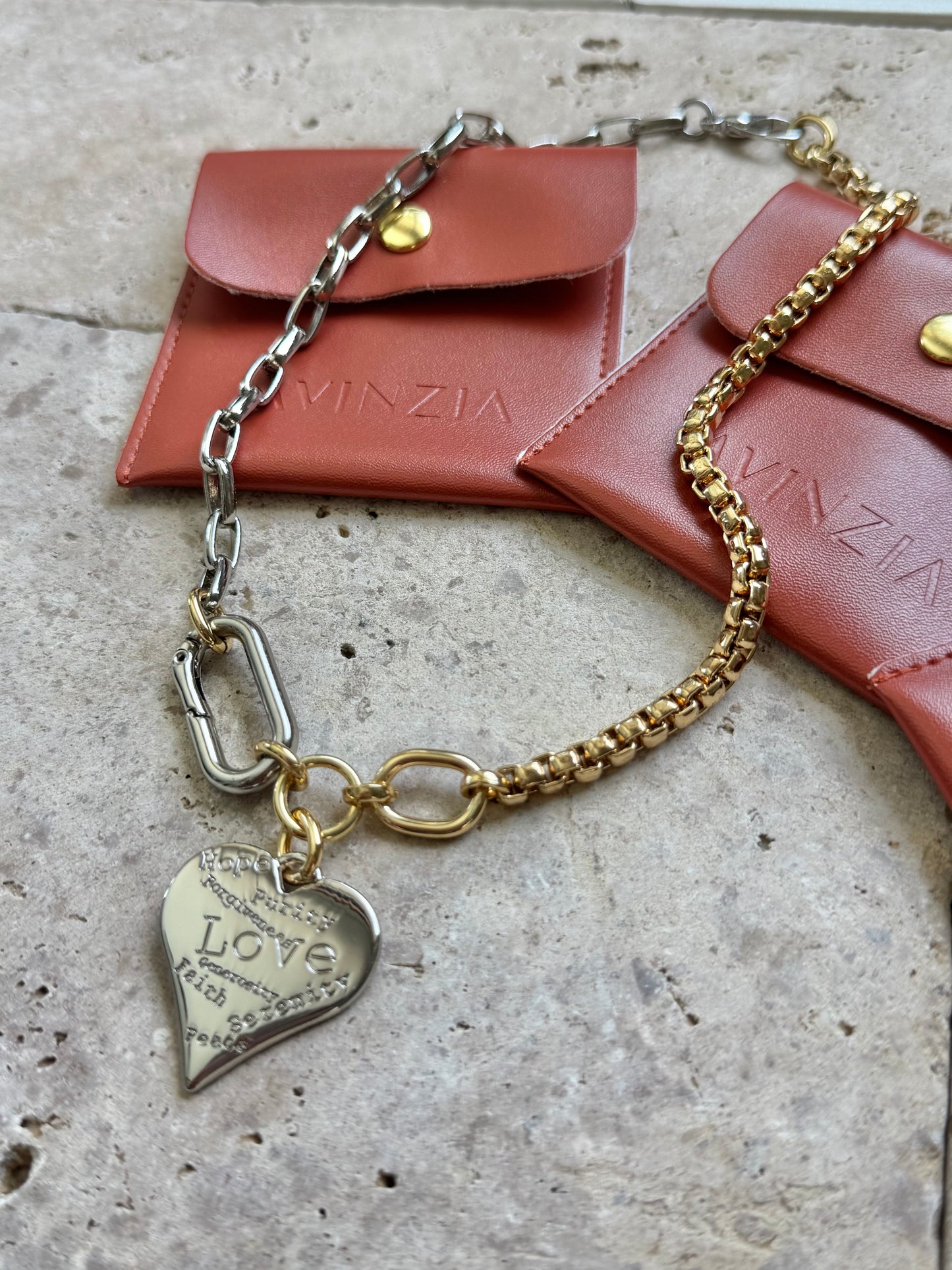 Silver Wish Heart Necklace