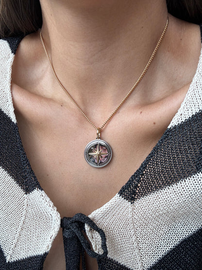 Silver Compass Necklace