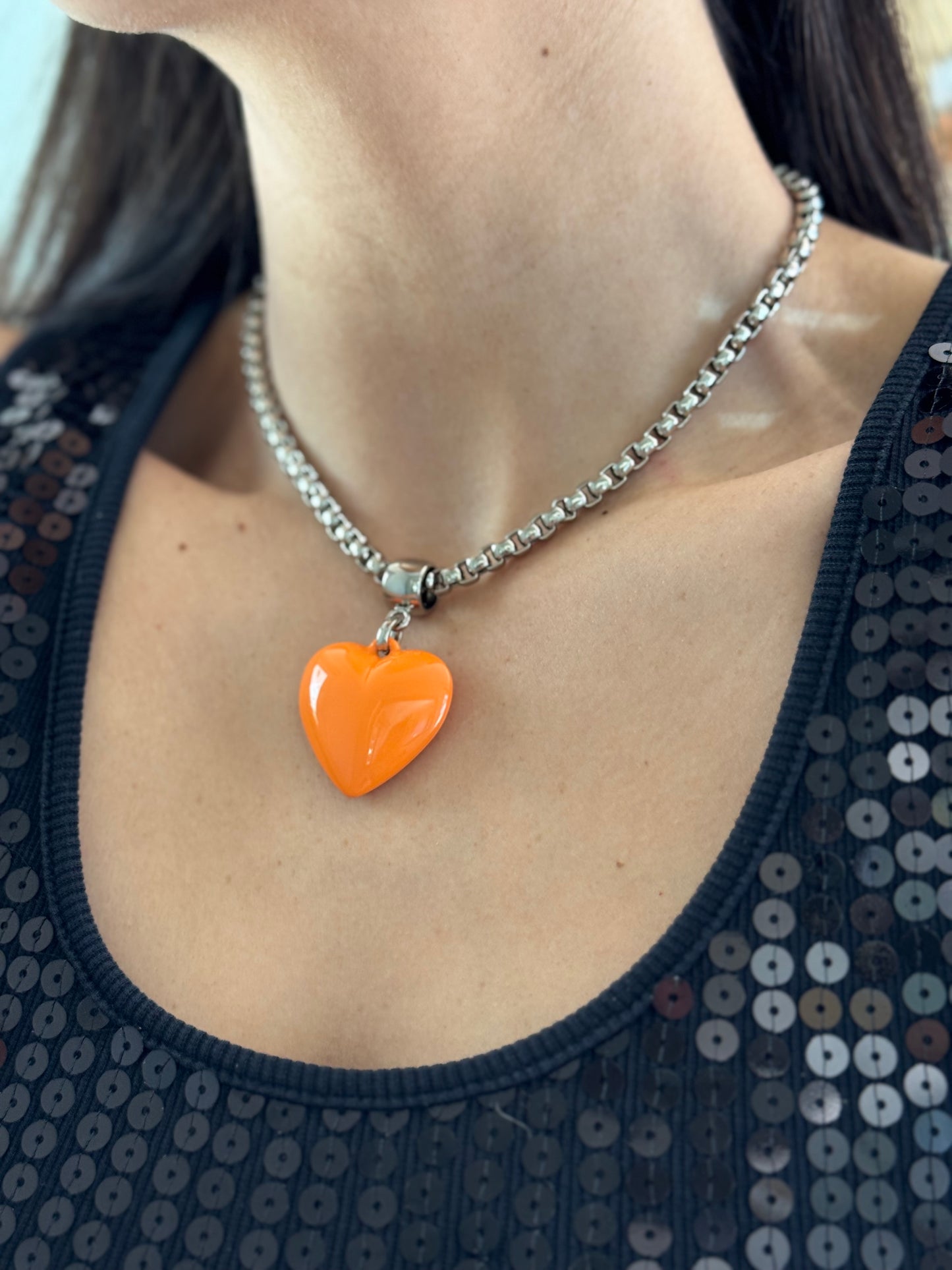 Enamel Heart Necklace