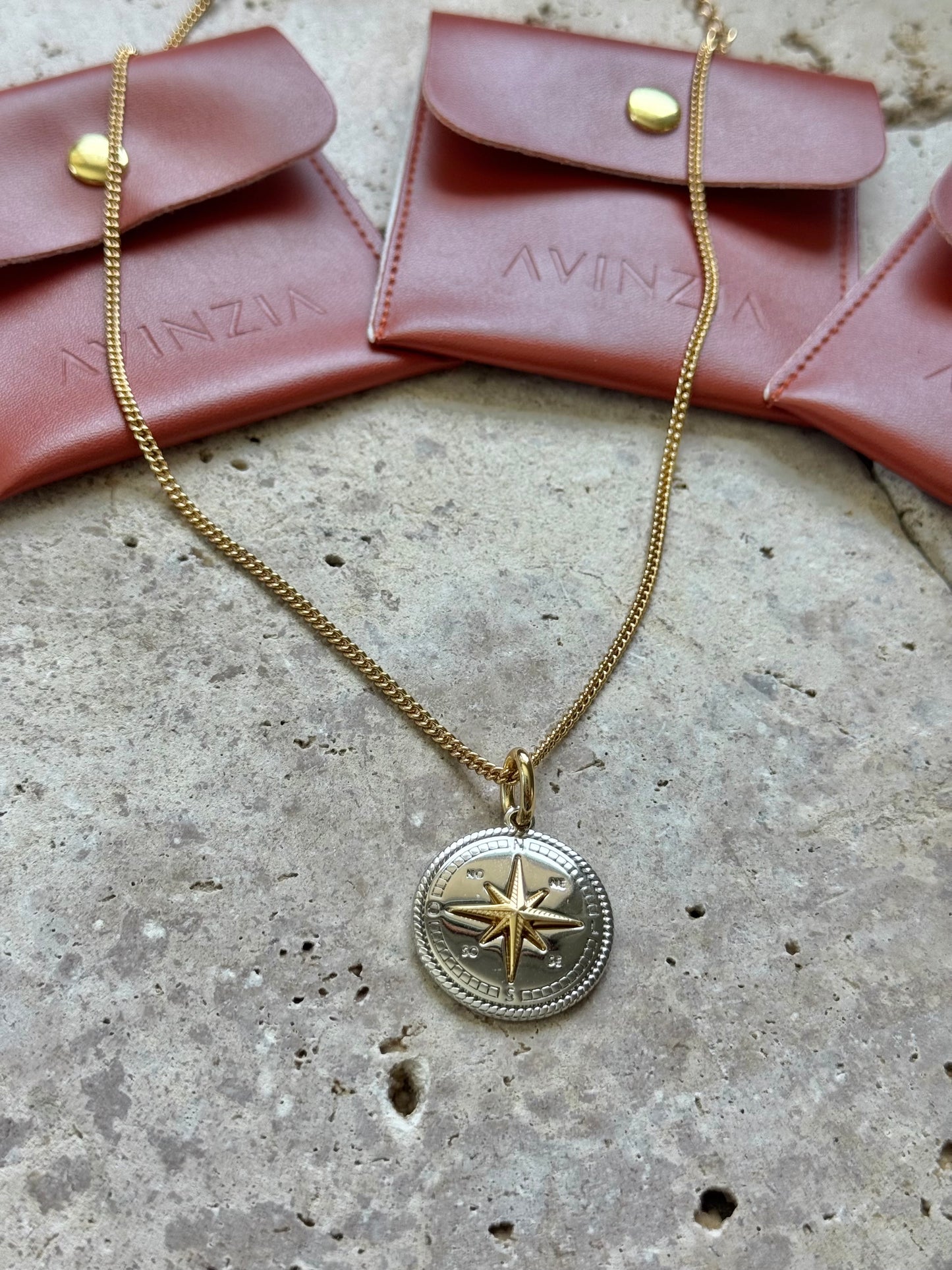 Silver Compass Necklace