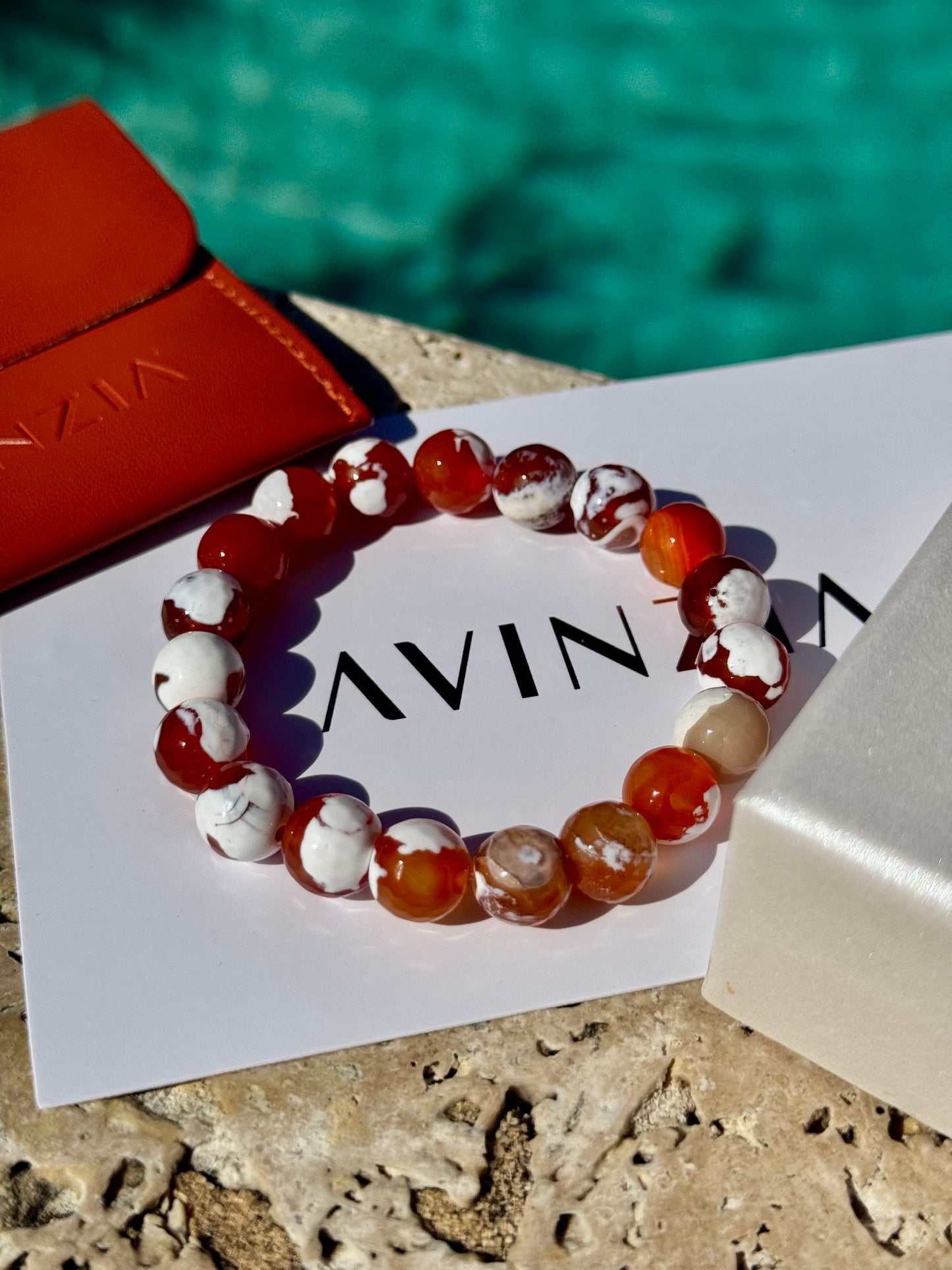 Natural Fire Crackle Agate Bracelet