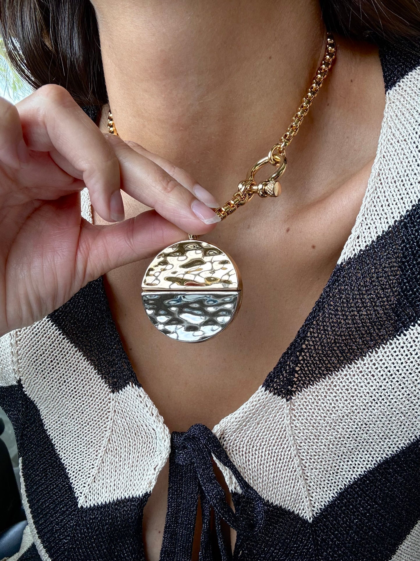 Hammered Medallion Necklace