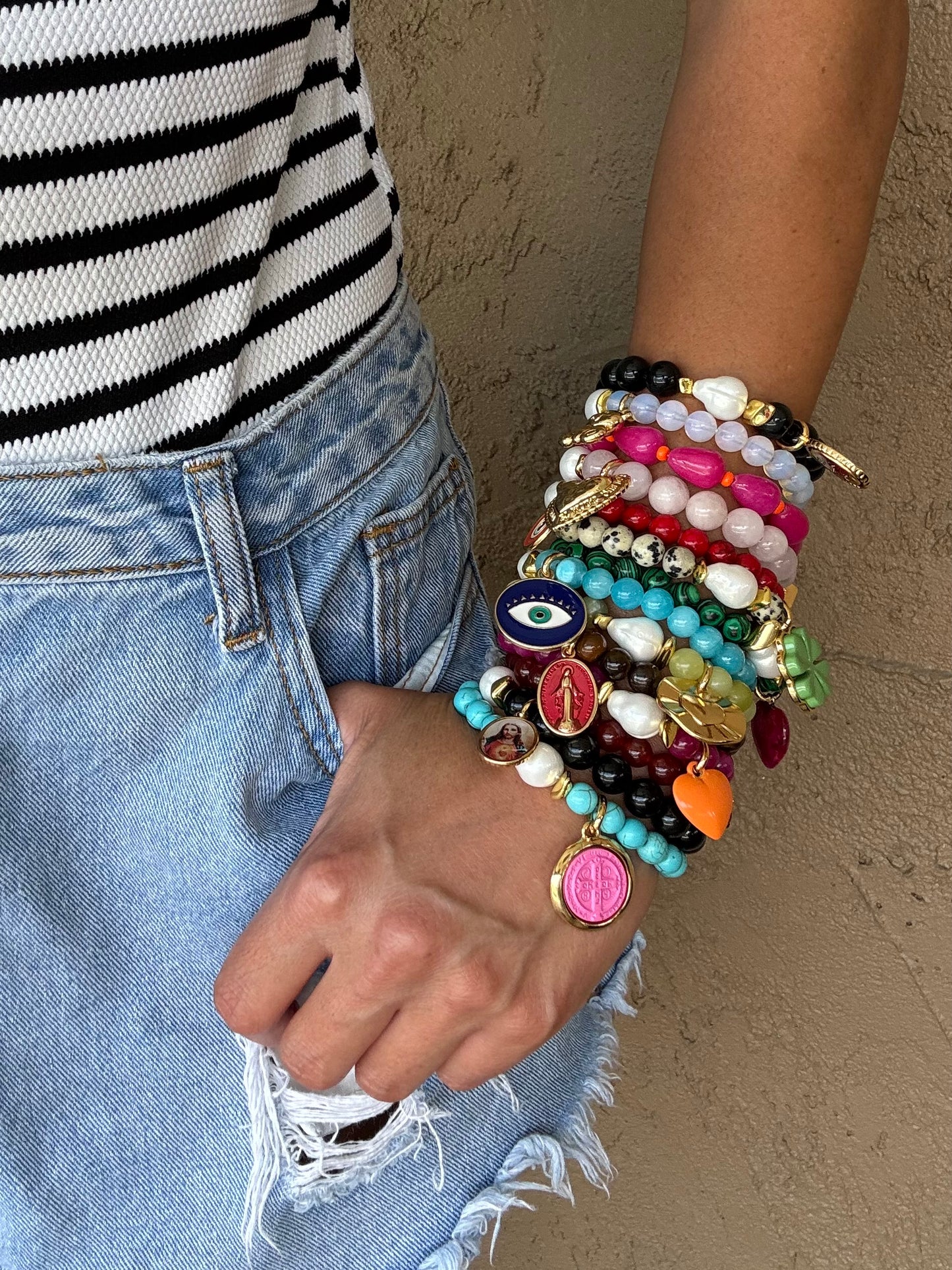 Custom Gemstone Charm Bracelet
