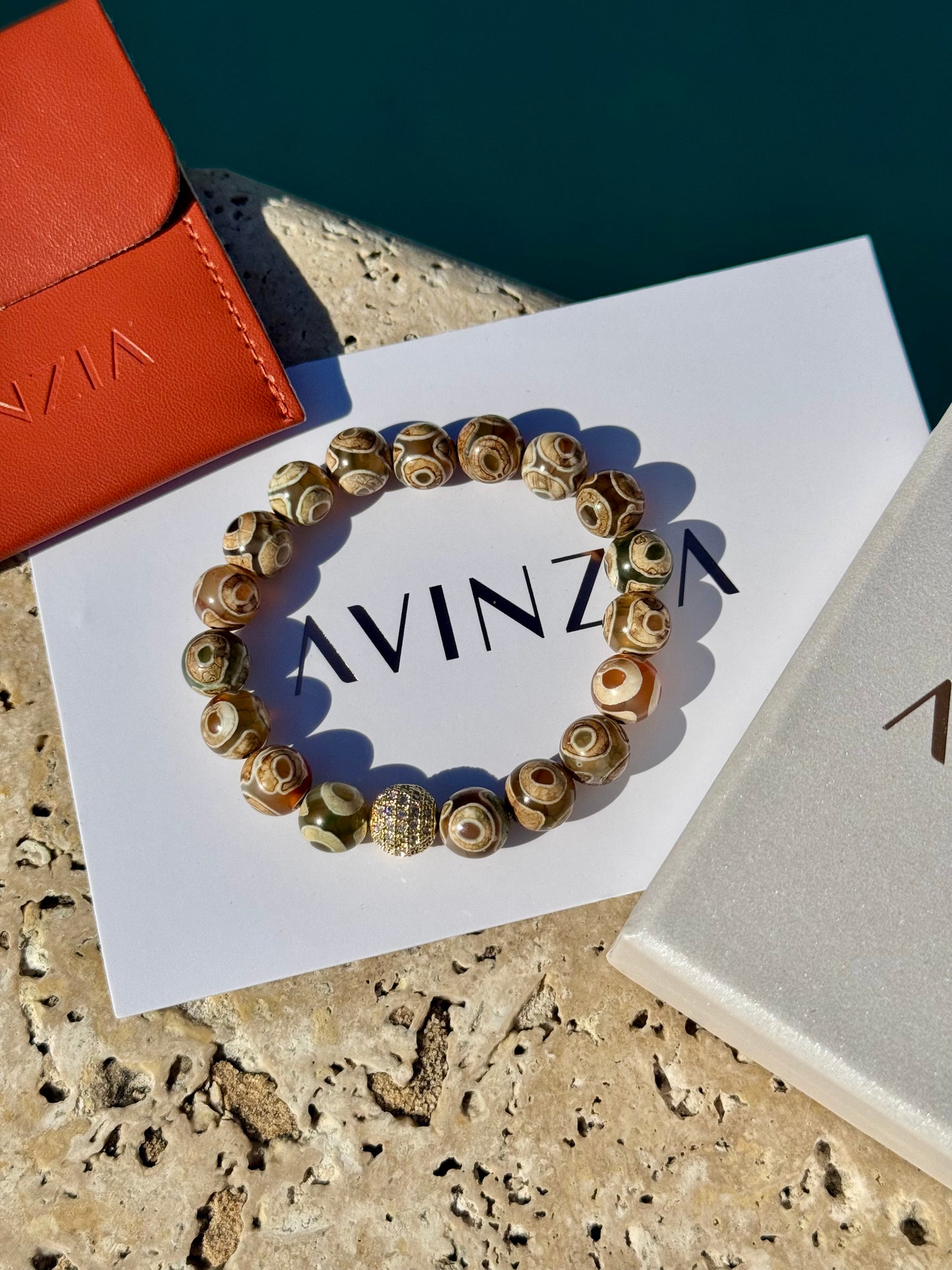 Tibetan Fern Eye Agate Bracelet