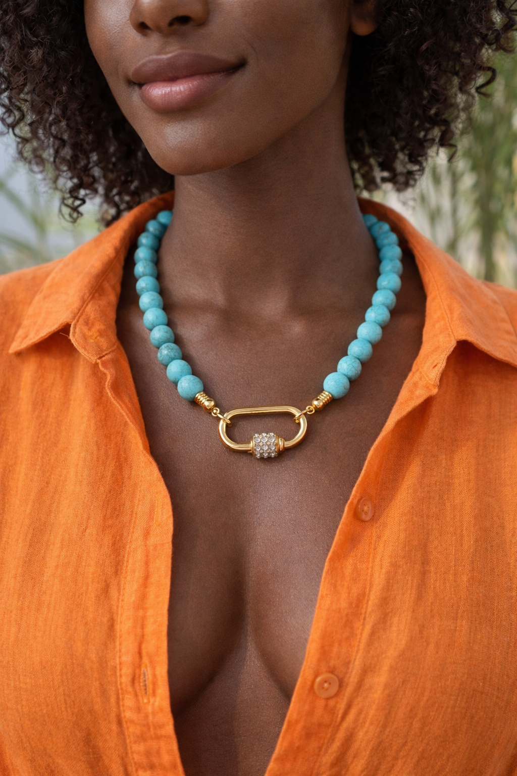 10mm Frosted Magnesite Necklace