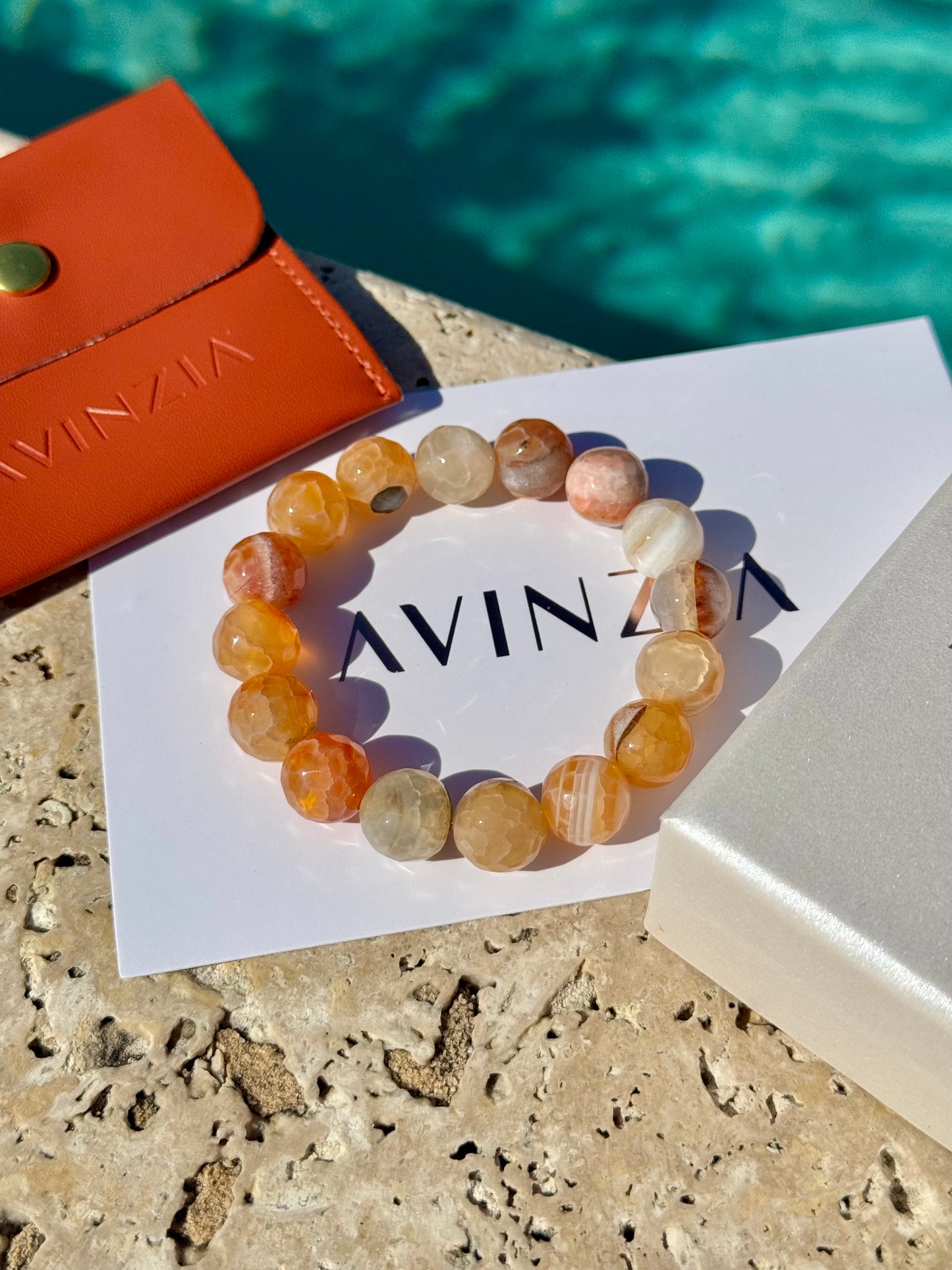 Faceted Crackle Agate Bracelet