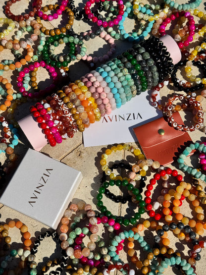 Natural gemstone bead bracelets, made to layer – AVINZIA Florida