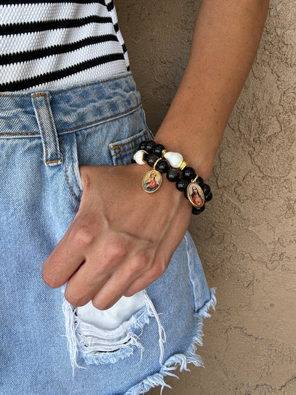 Custom gemstone charm bracelet with choice of stones — gift-ready handmade jewelry by AVINZIA