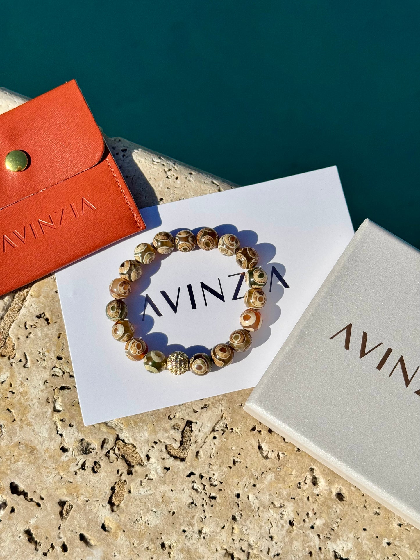 Tibetan Fern Eye Agate Bracelet