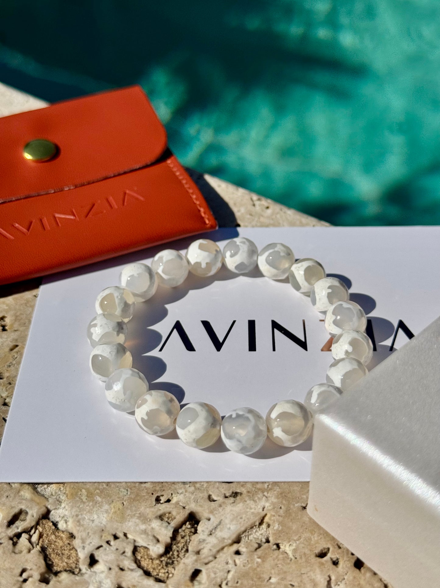 White Crackle Agate Bracelet