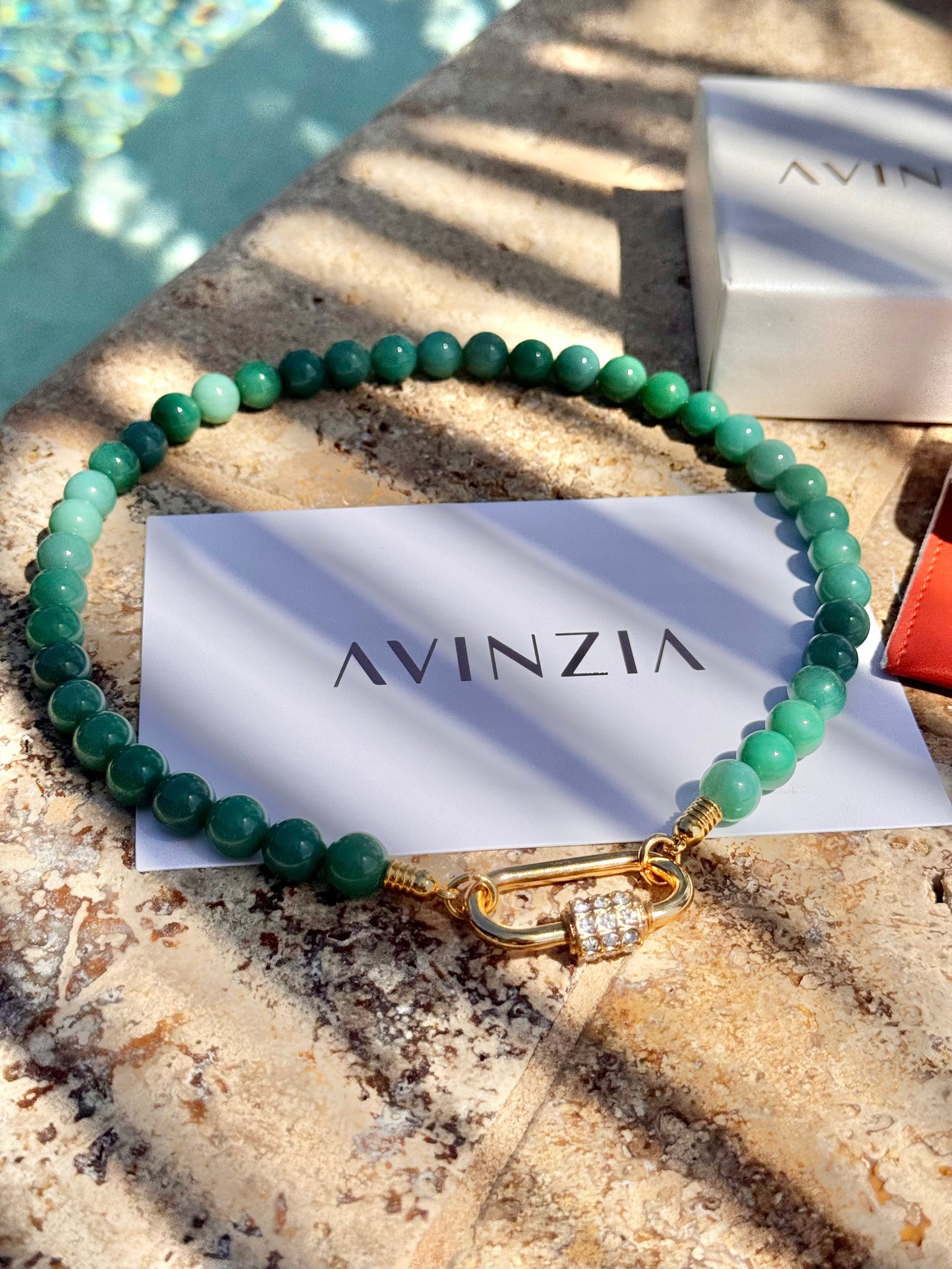 10mm Natural Green Onyx Necklace