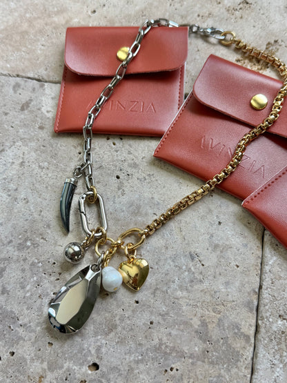 Multi Charms Lariat Necklace