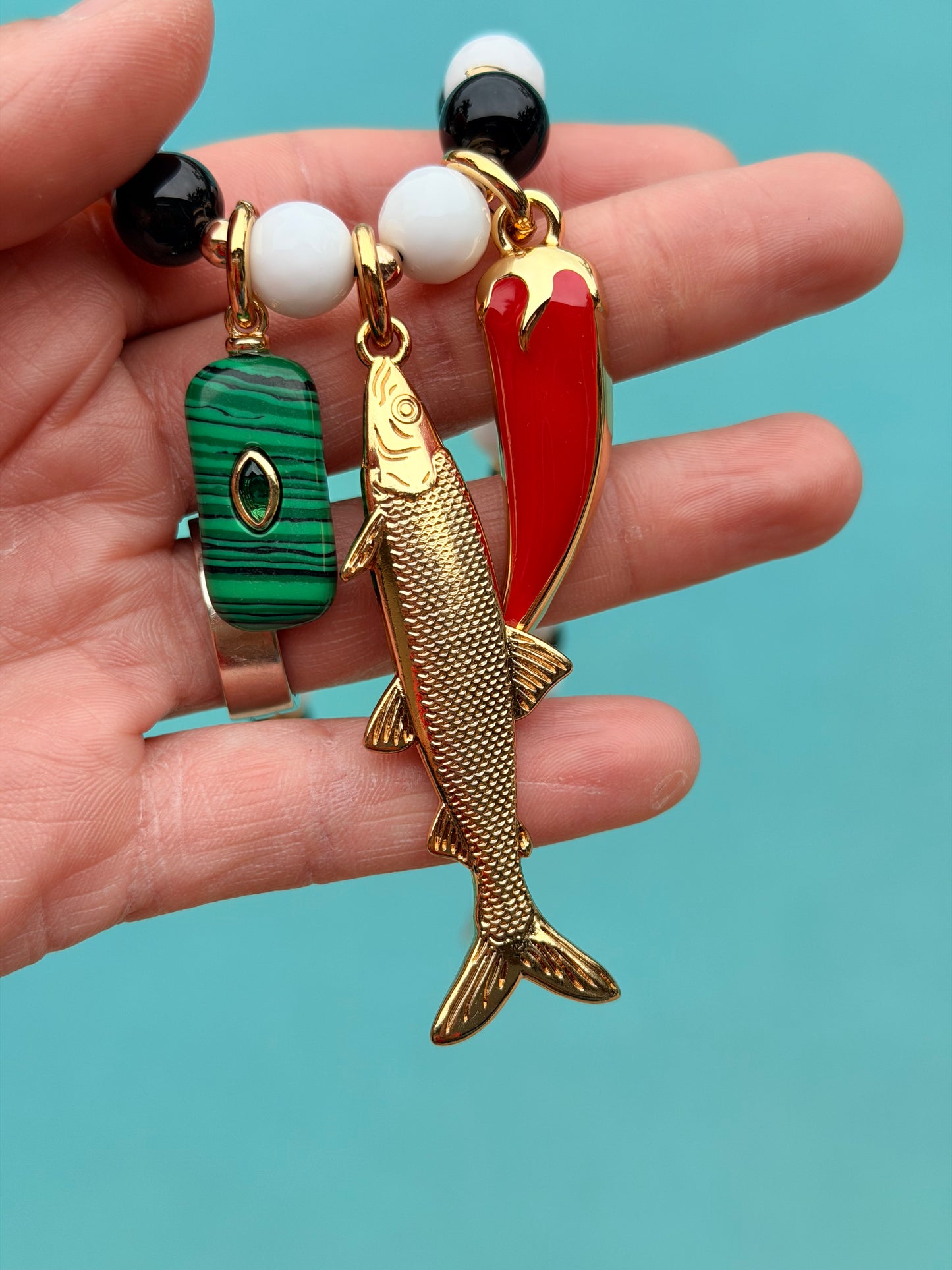 Black & White Fish Necklace