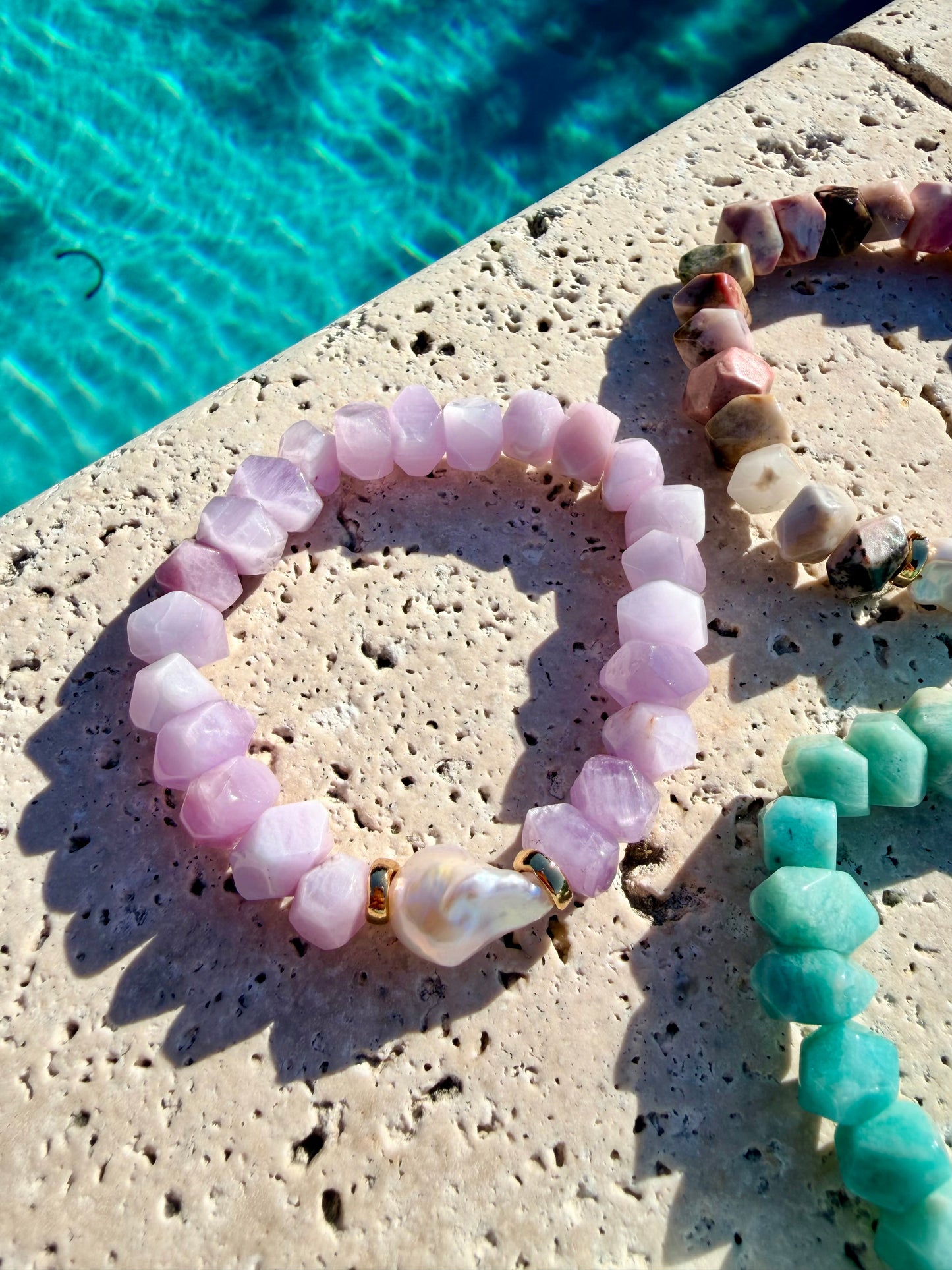 Nugget Gemstone & Baroque Pearl Bracelet