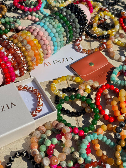Custom gemstone bead bracelet, choose your stone – AVINZIA