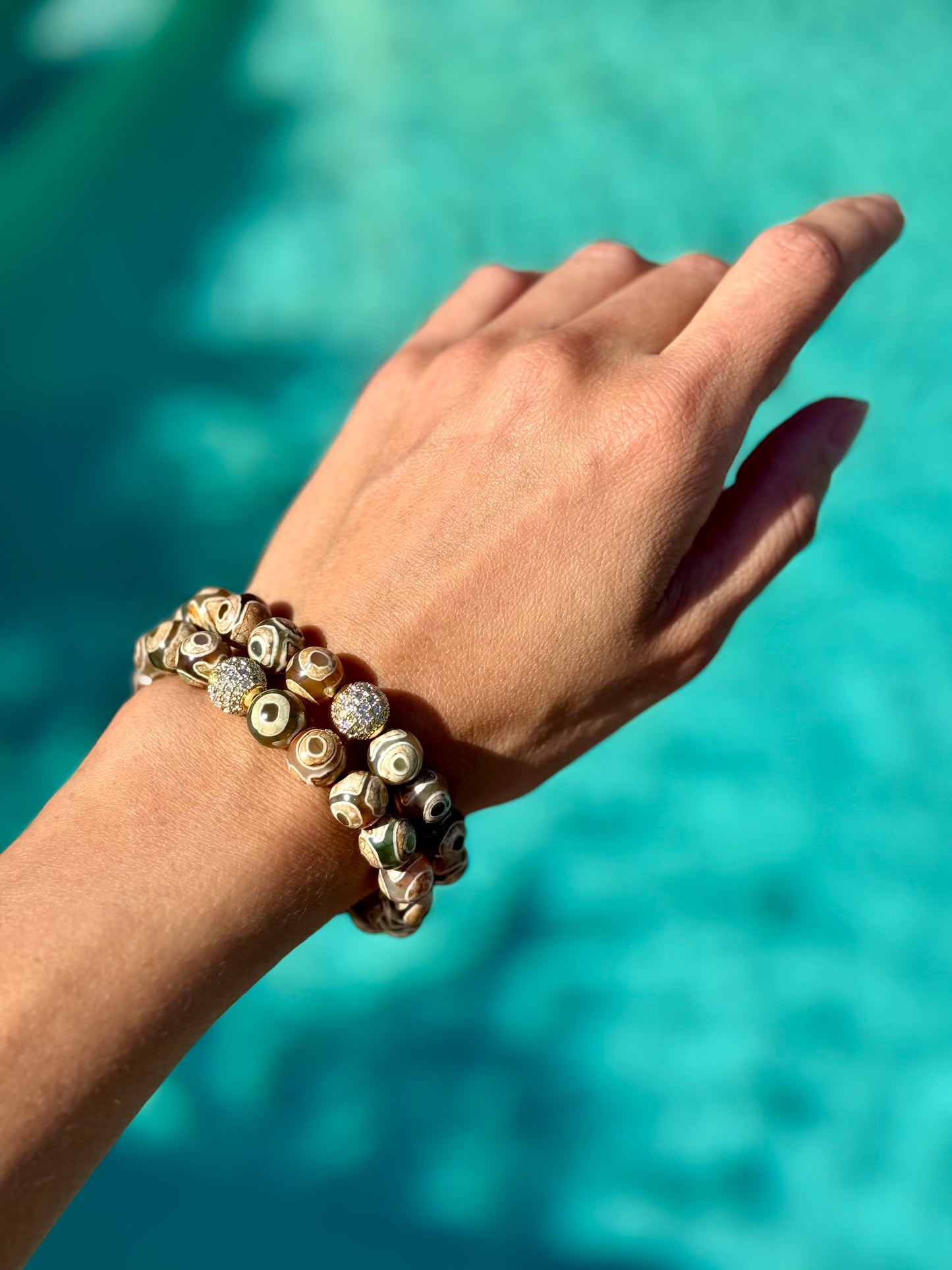 Tibetan Fern Eye Agate Bracelet