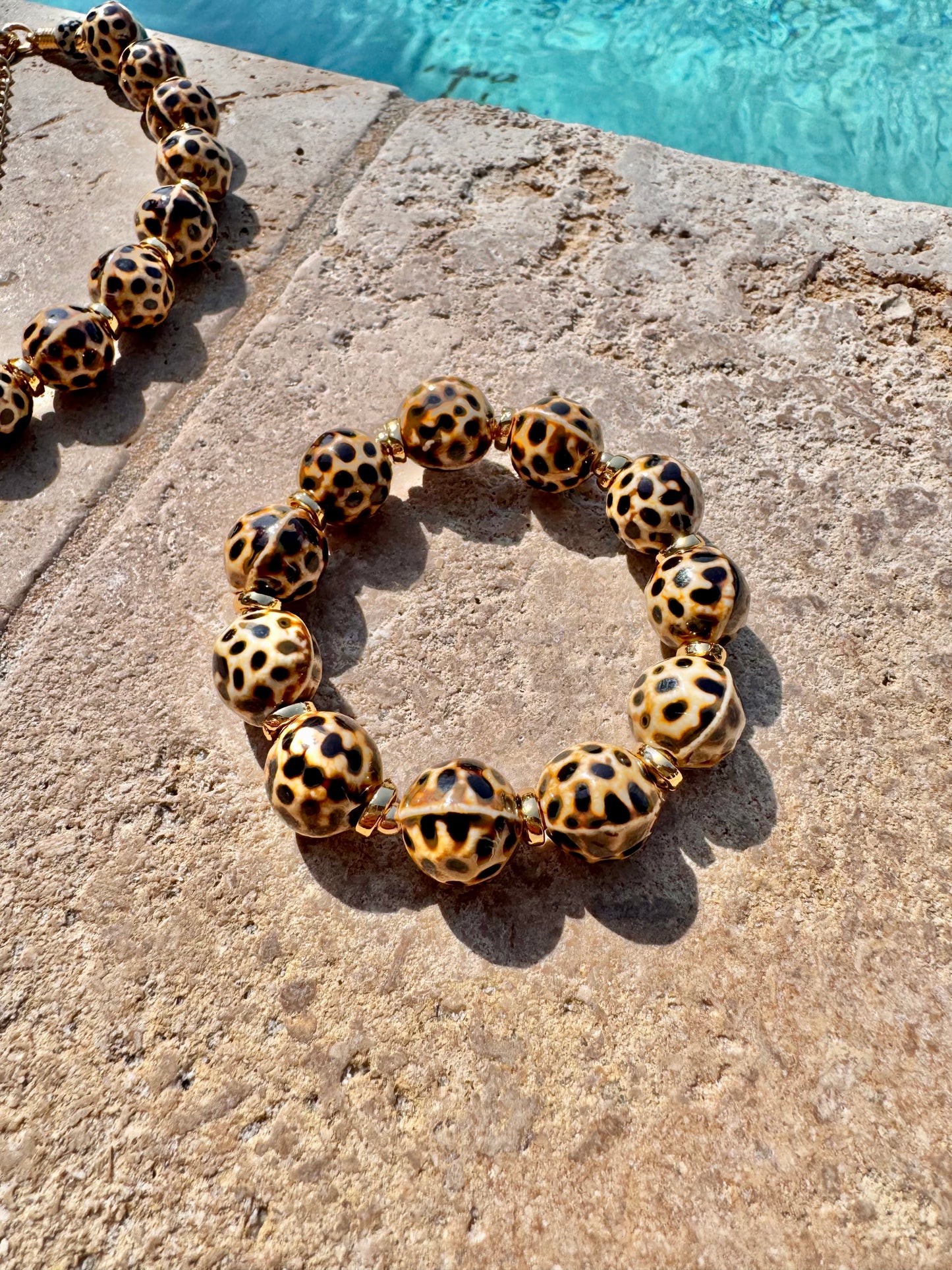 Glazed Leopard Porcelain Necklace