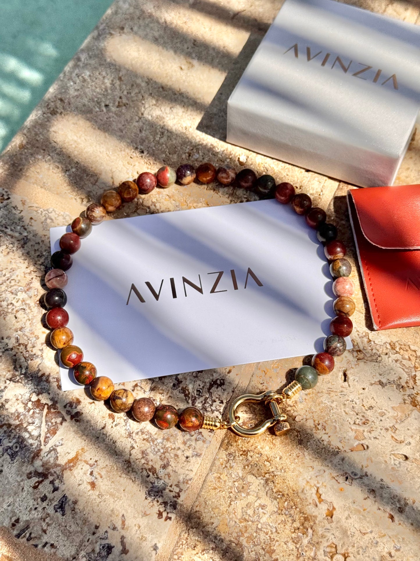 10mm Jasper Picasso Necklace