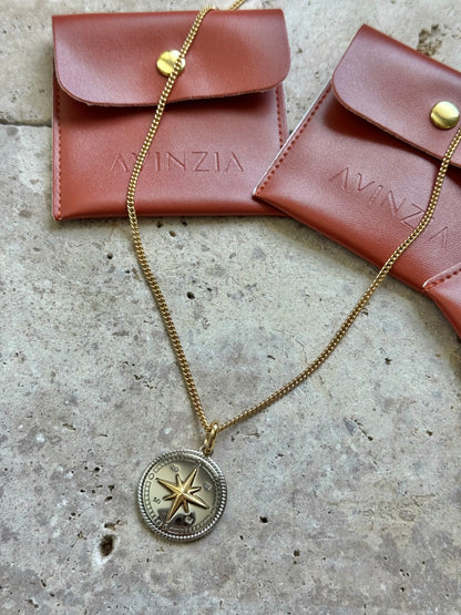 Silver Compass Necklace