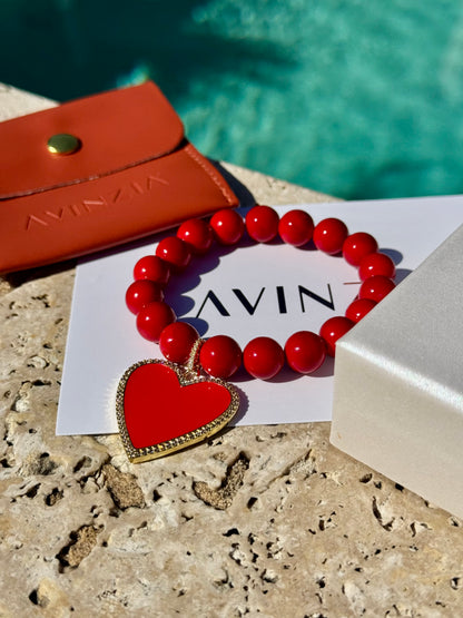 Red jade heart charm bracelet, a meaningful gift – AVINZIA Florida