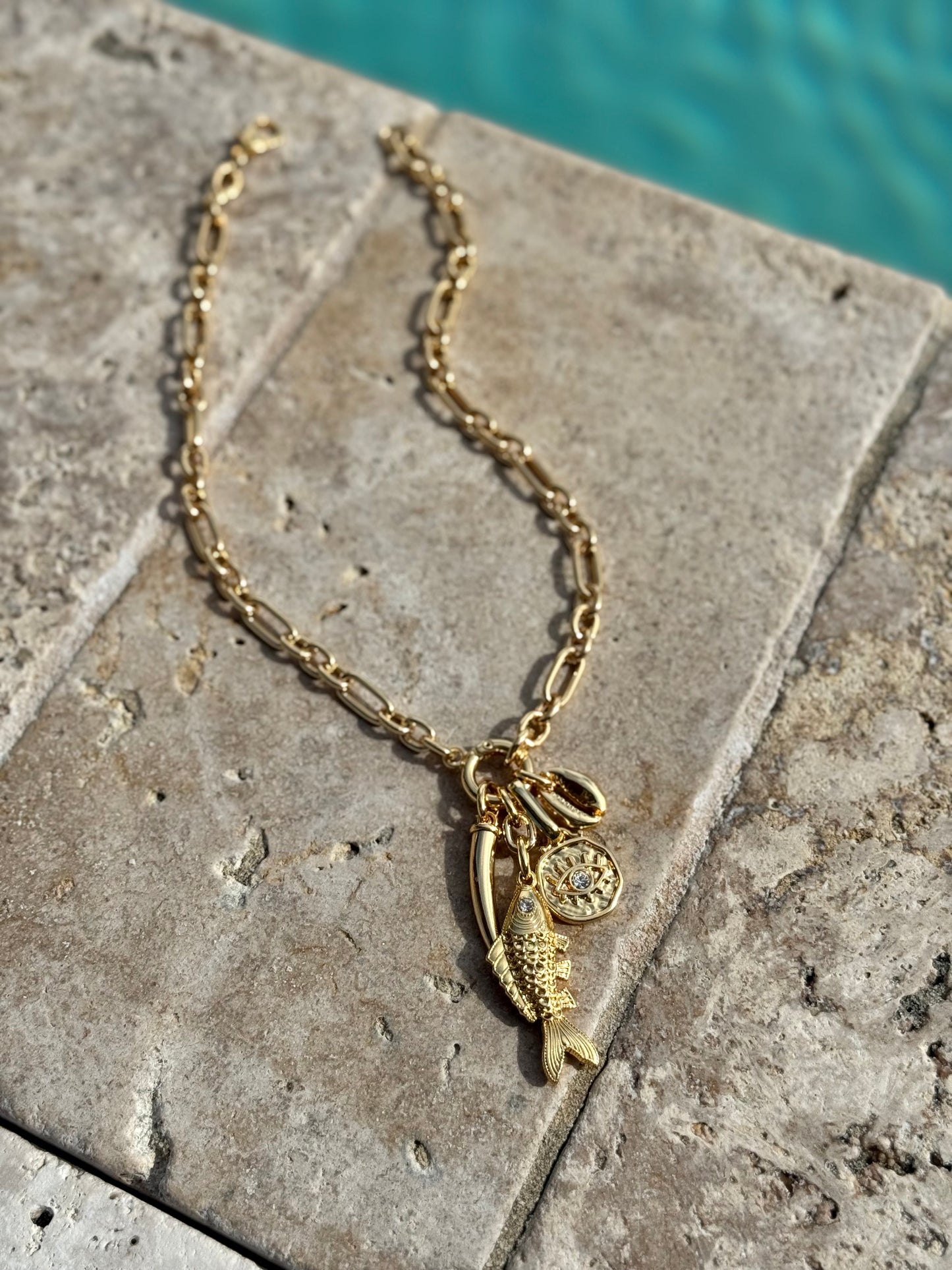 Cluster Fish Charm Necklace