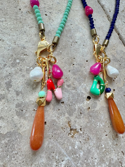 Initial cluster charm necklace — handmade in Florida by AVINZIA