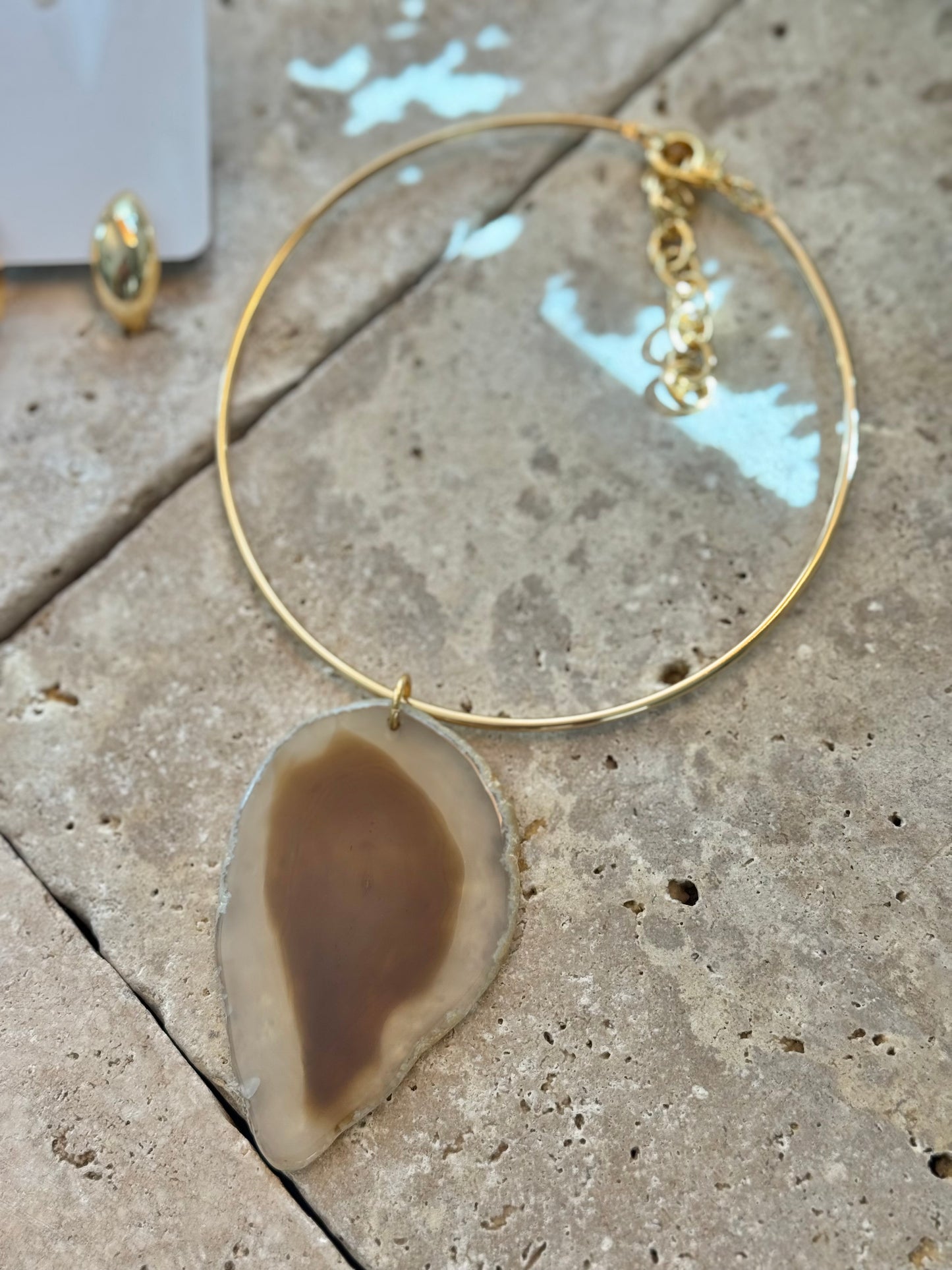 Agate Slice Necklace Set