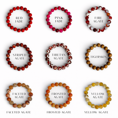 Energetic layered gemstone bracelet stack by AVINZIA