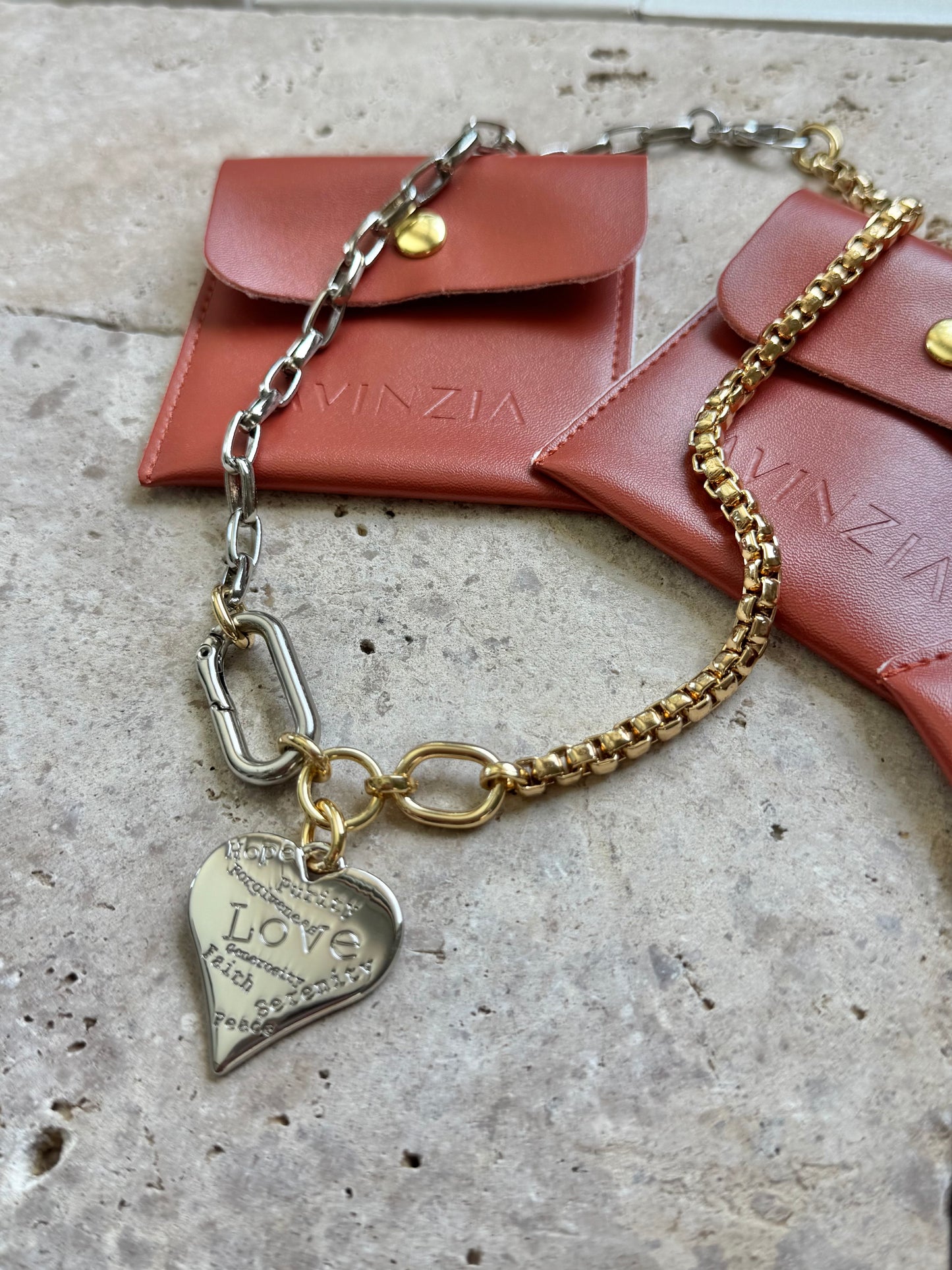 Silver Wish Heart Necklace