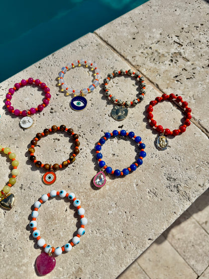 Colorful gemstone bead arm candy bracelet — AVINZIA handmade jewelry