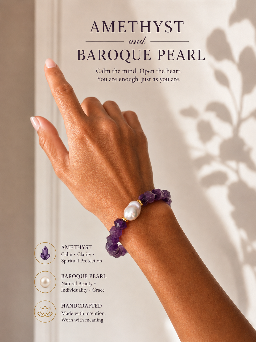 Nugget Gemstone & Baroque Pearl Bracelet