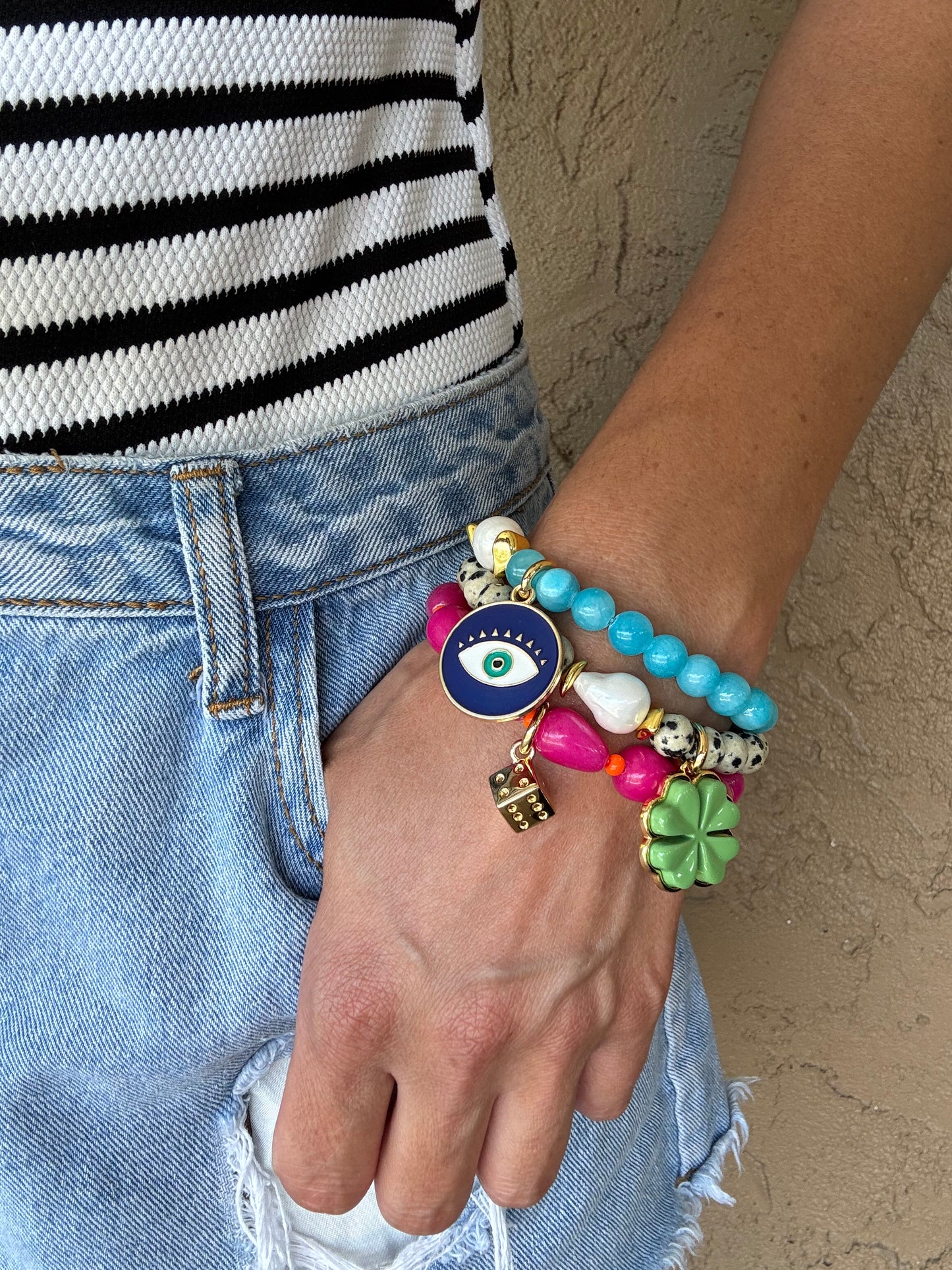 Custom Gemstone Charm Bracelet