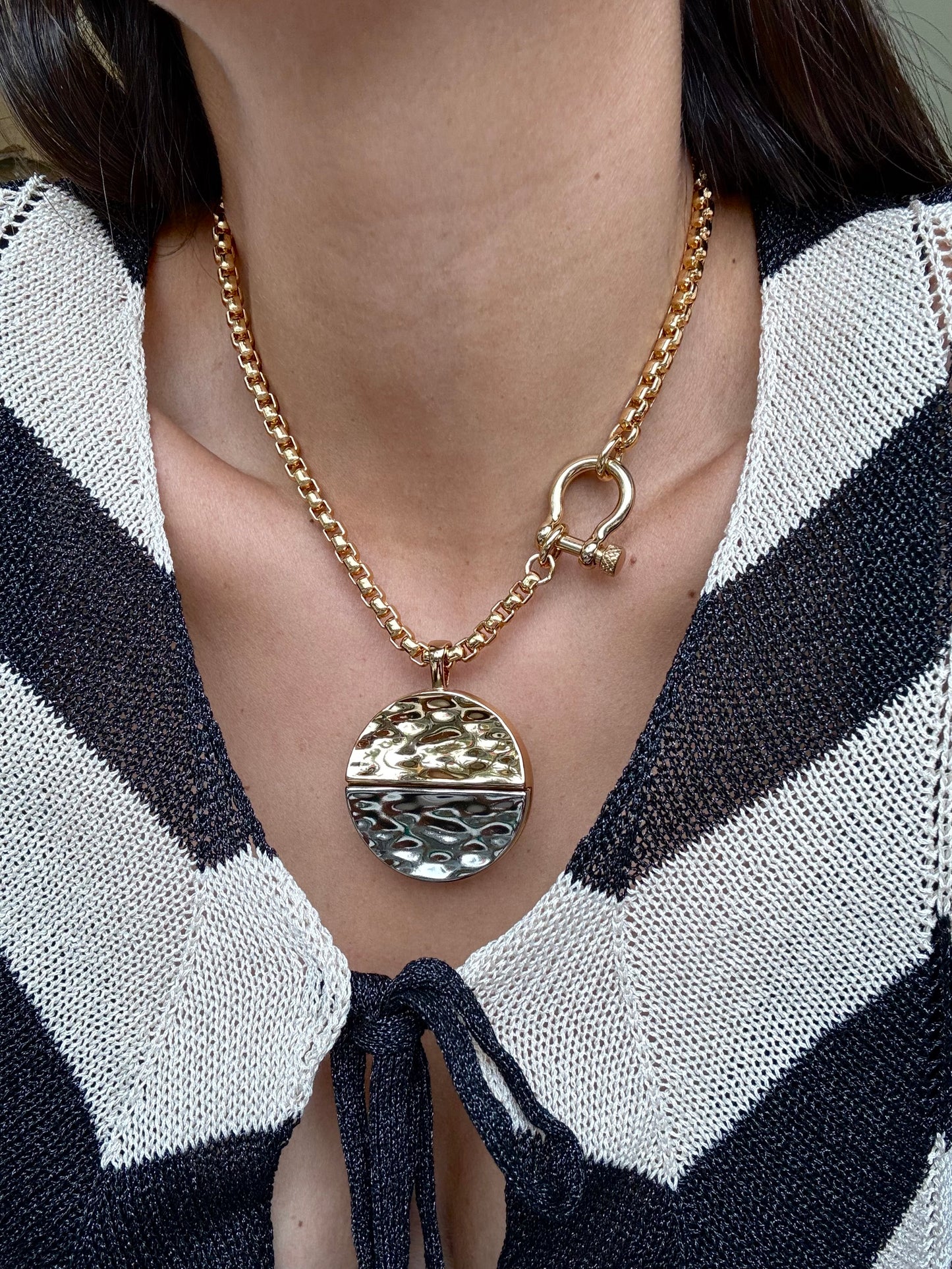 Hammered Medallion Necklace