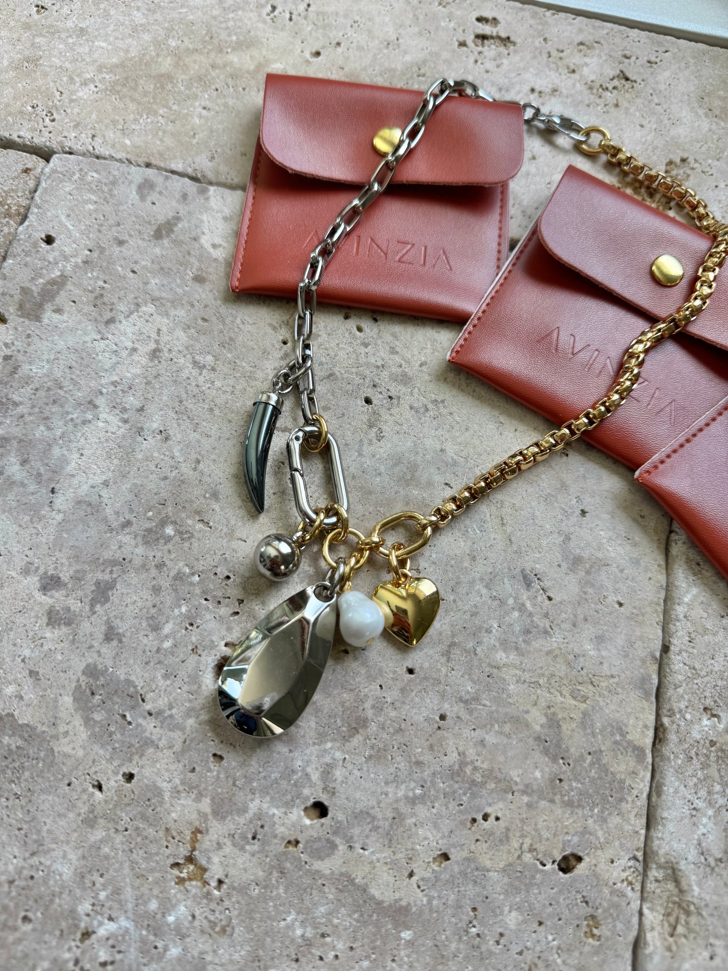 Multi Charms Lariat Necklace