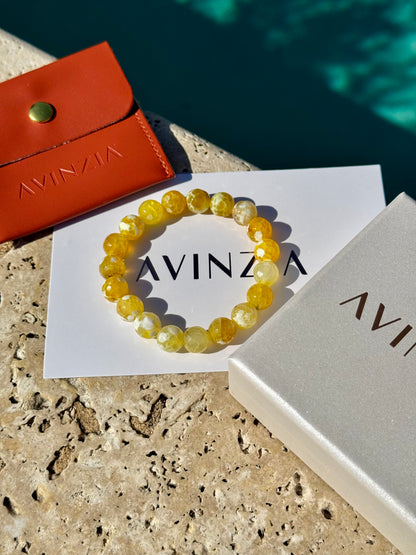 Handmade yellow agate bead bracelet – AVINZIA