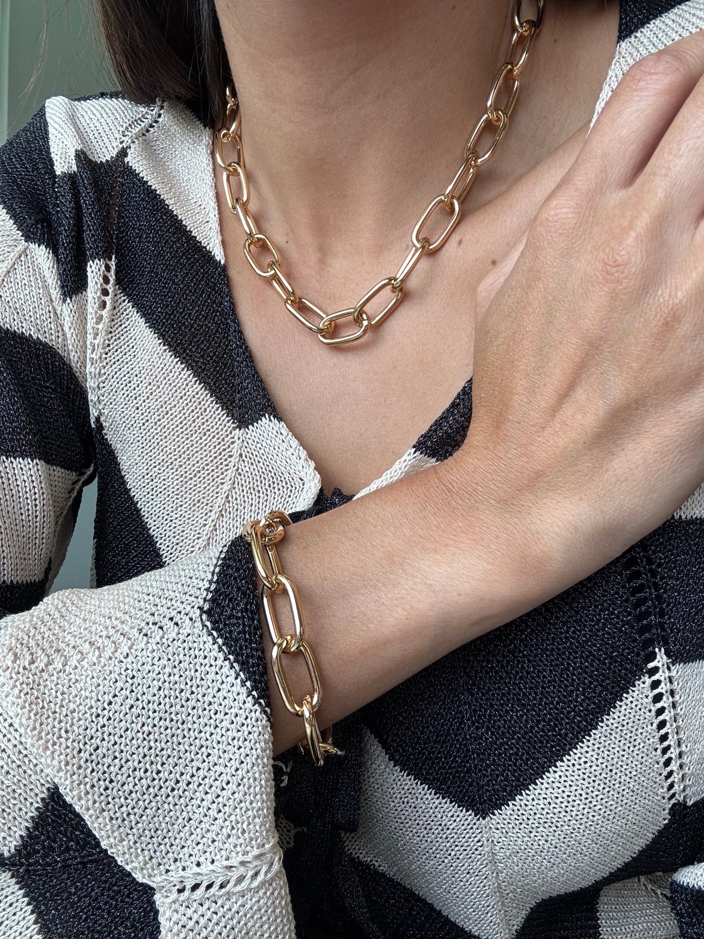 Link Chain Bracelet & Necklace Set