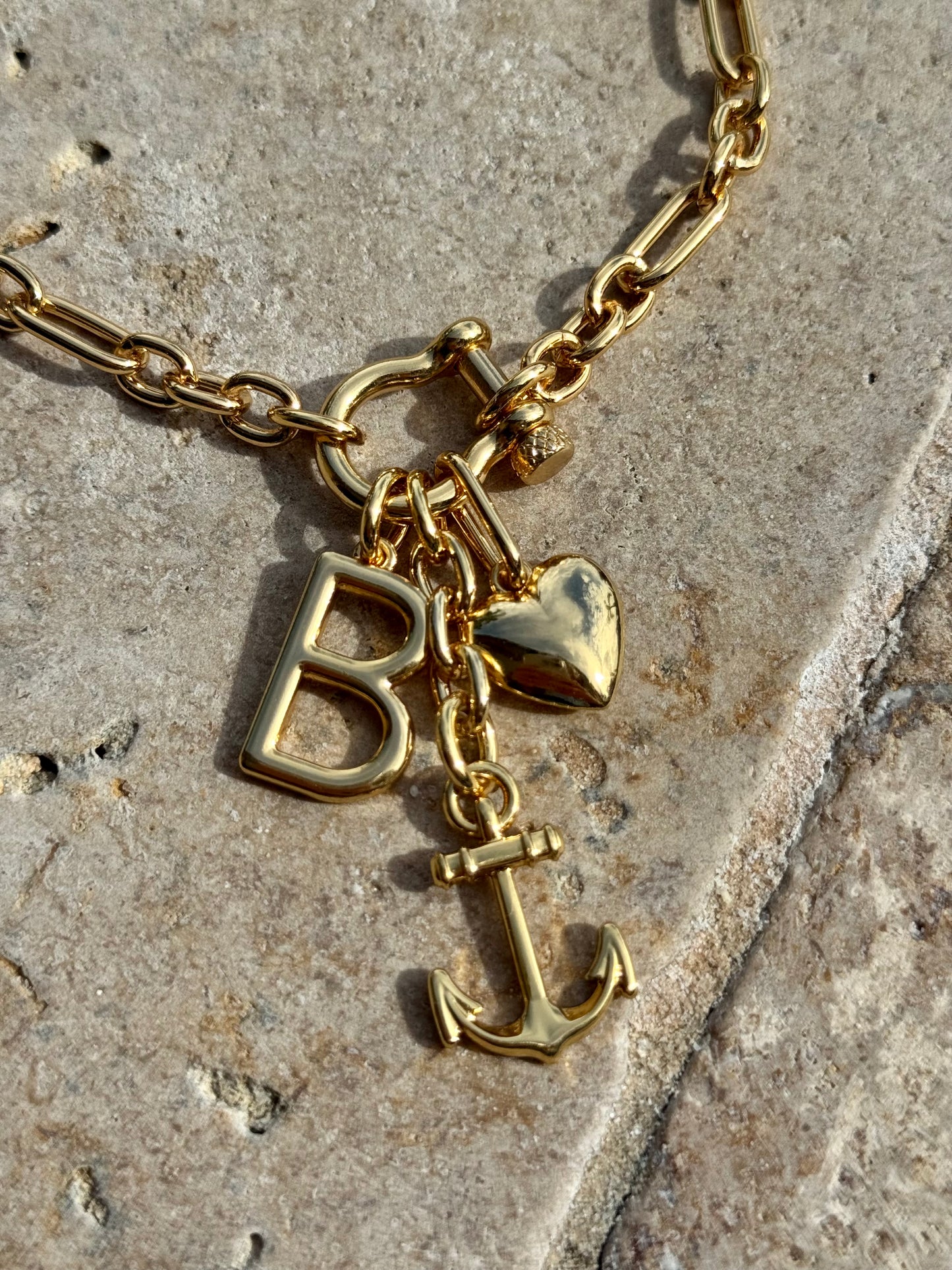 Anchor Initial Necklace