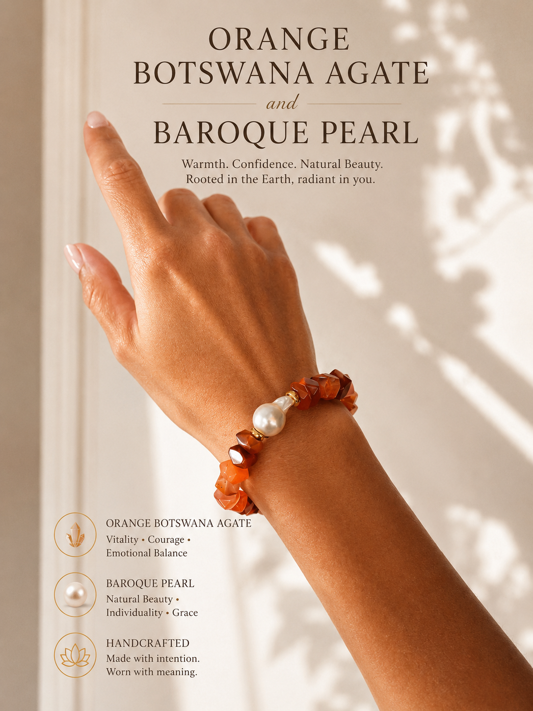Nugget Gemstone & Baroque Pearl Bracelet