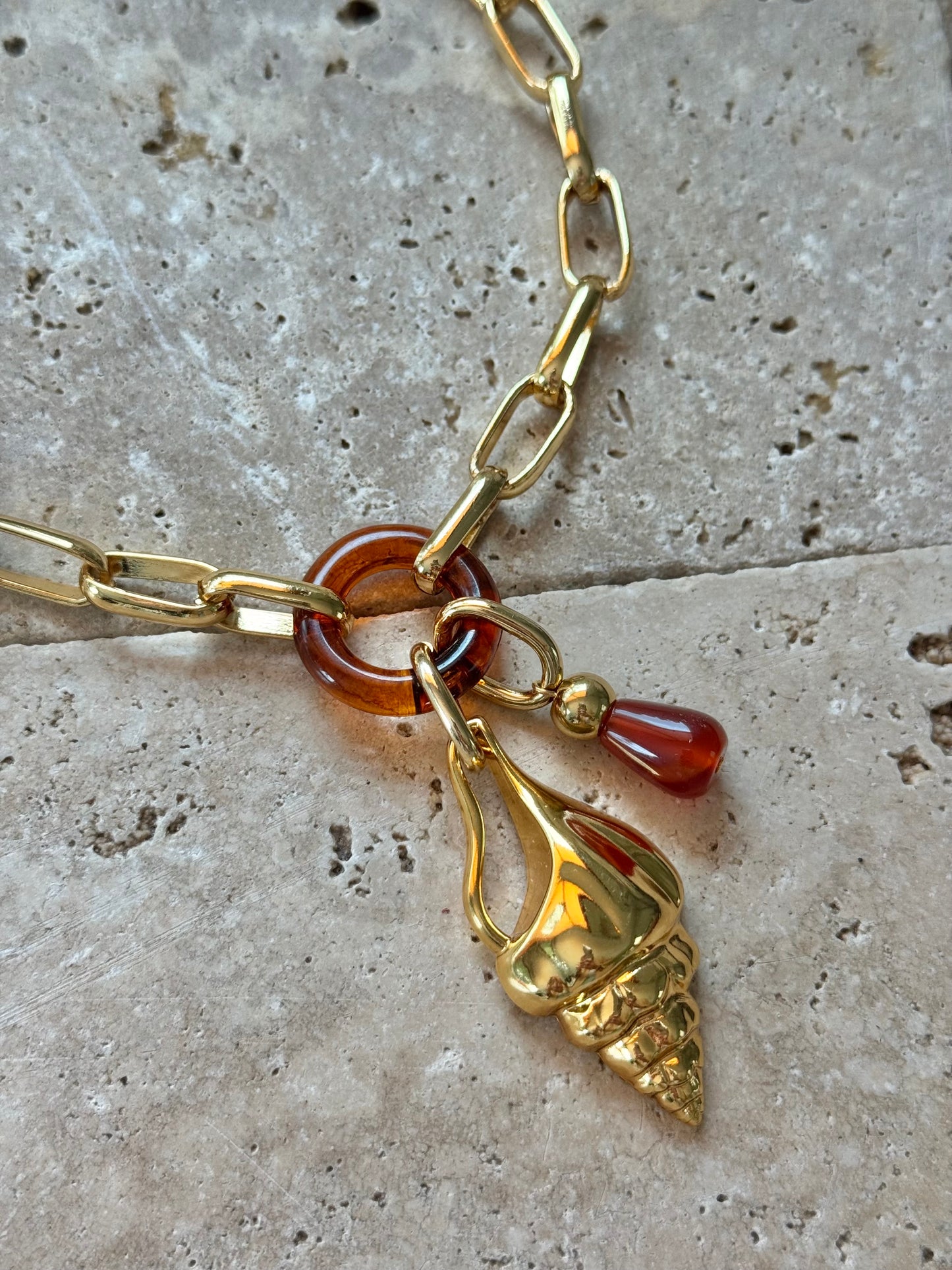 Gold Shell Necklace Set