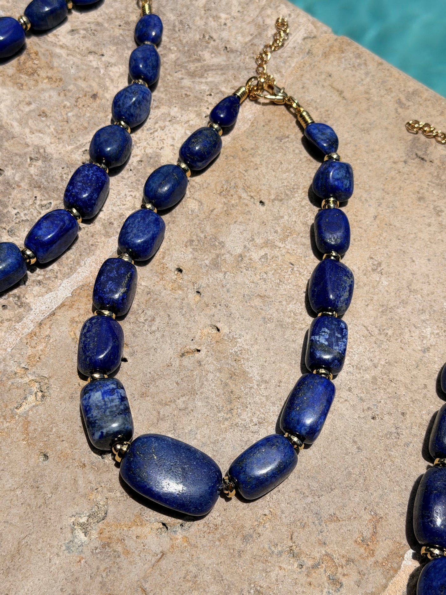 Natural Tumbled Lapis Lazuli Necklace