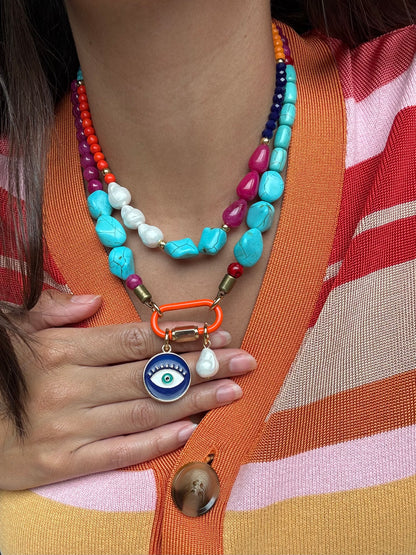 Boho beaded necklace by AVINZIA — handmade coastal jewelry