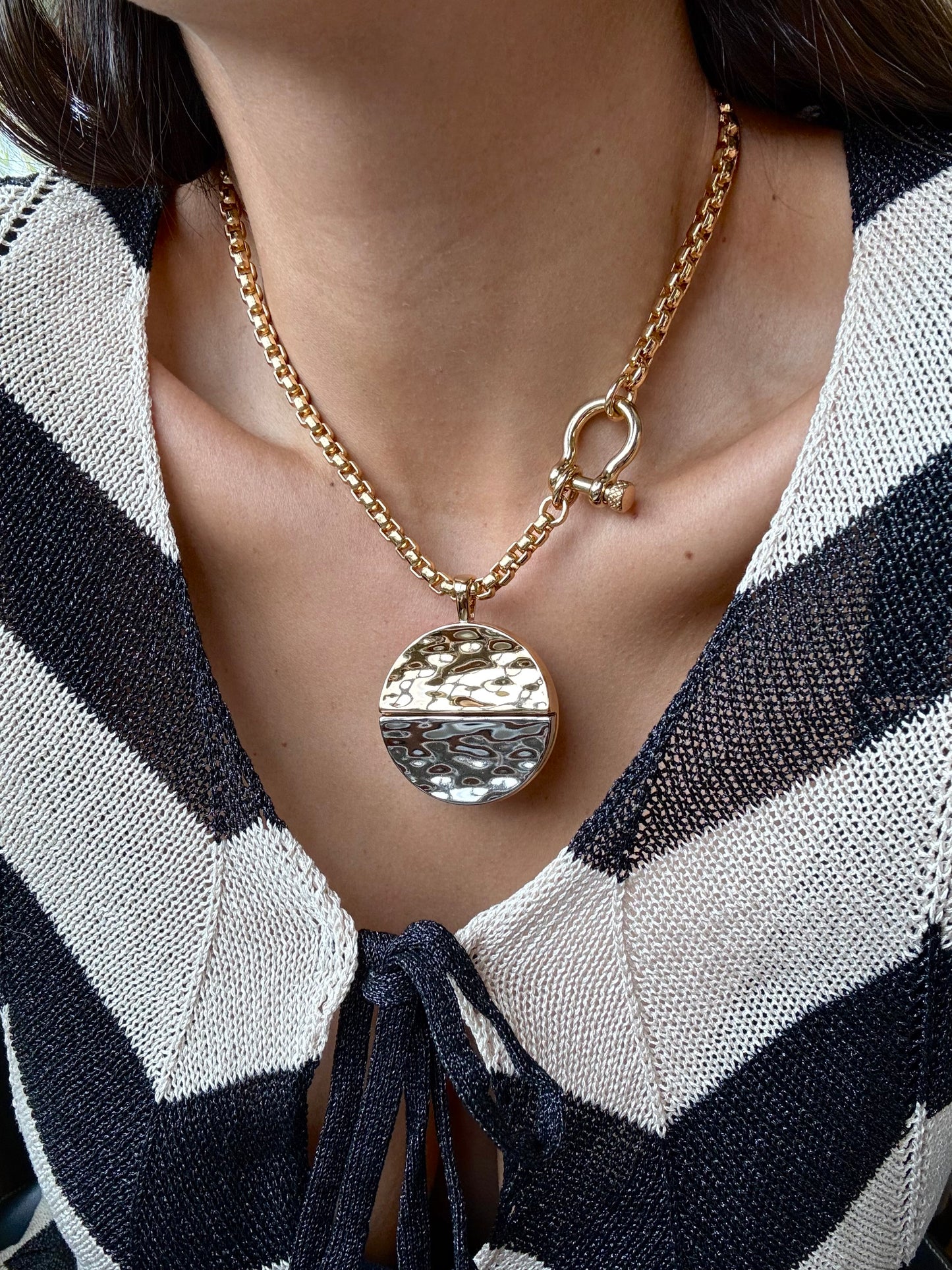 Hammered Medallion Necklace