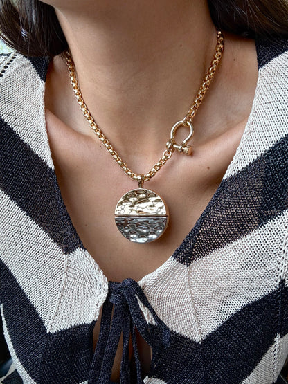 Hammered Medallion Necklace