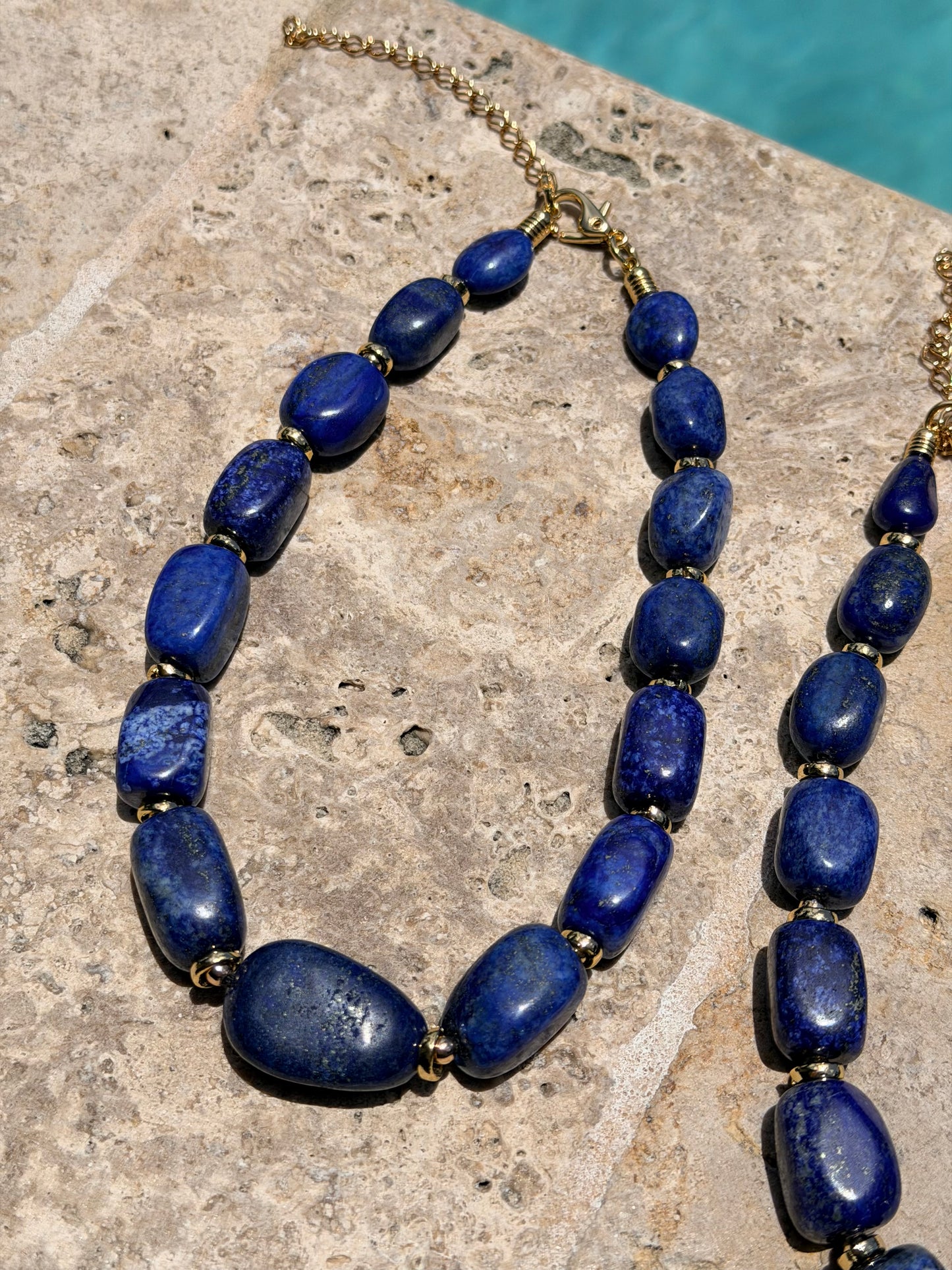 Natural Tumbled Lapis Lazuli Necklace