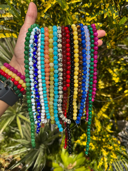 Colorful gemstone bead arm candy bracelet — handmade in Florida by AVINZIA